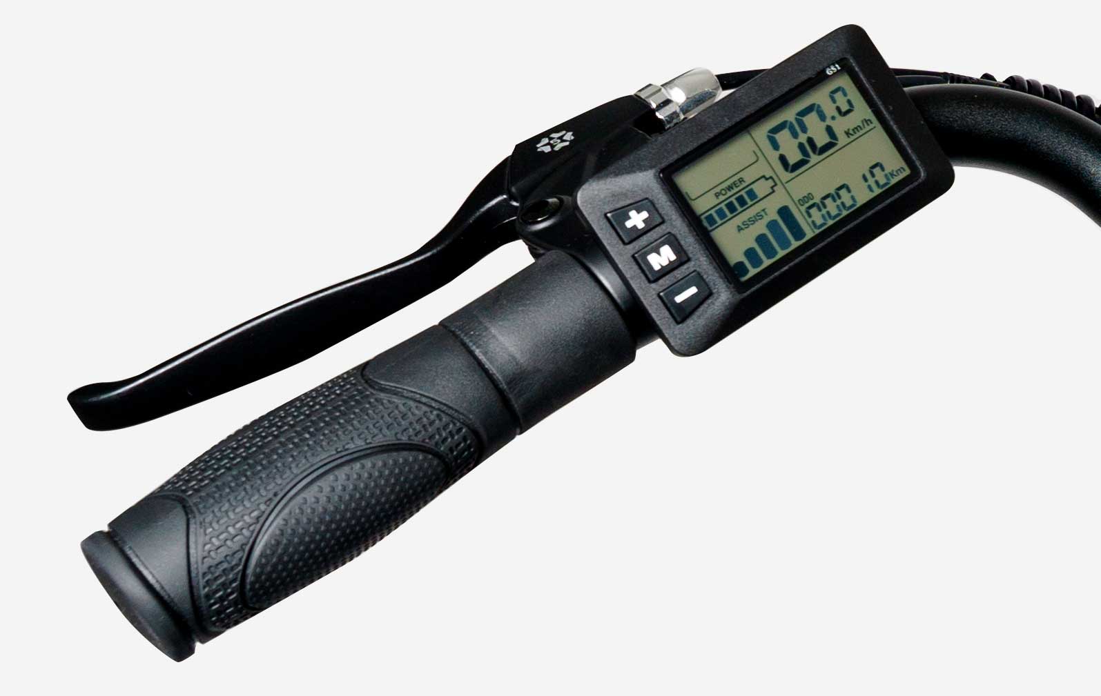 Poignée gauche, écran LCD avec affichage des données de conduite, manette de freins